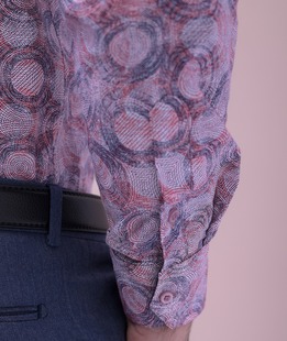 Официална мъжка риза на цветни кръгове