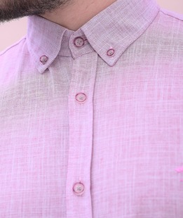 Елегантна мъжка ленена риза в цвят бордо