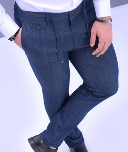 Дънков панталон в синьо с италиански джоб