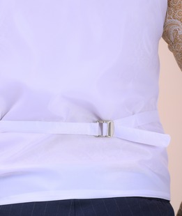 Официален снежно бял двуредов мъжки елек