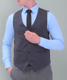 Мъжки сив класически елек