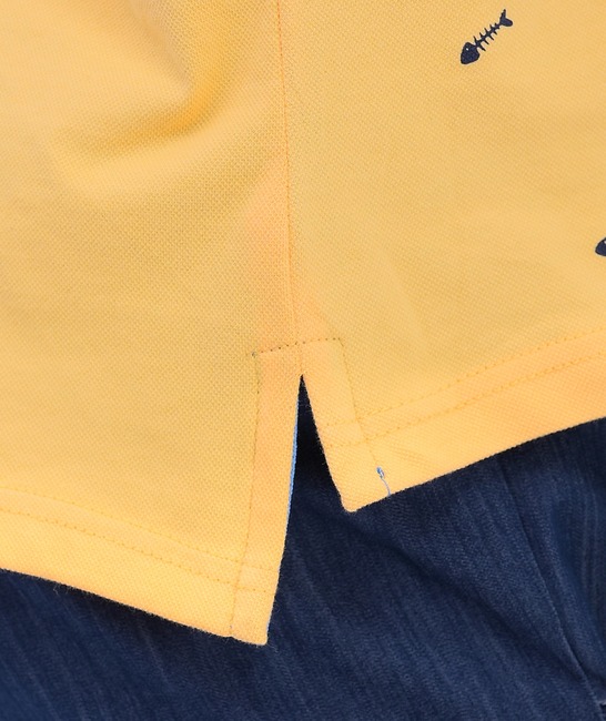 Мъжка тениска на малки кости от риба в жълто