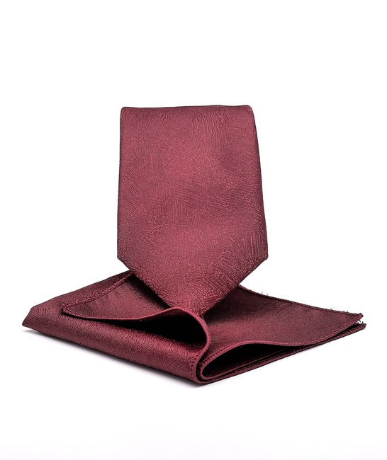 Premium вратовръзка цвят бордо с бродерия количка