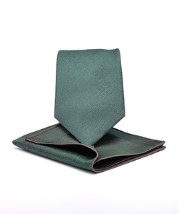 Елегантна зелена вратовръзка с бродерия зарче