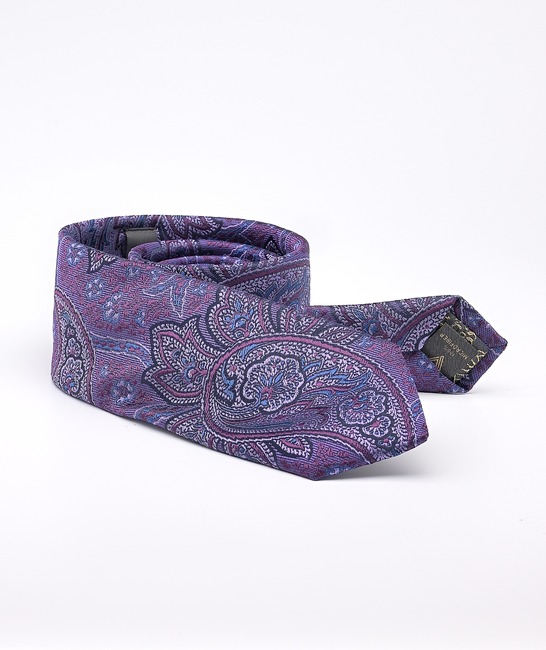 Стилна лилава вратовръзка на пейсли елементи