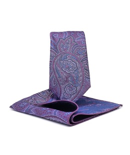 Стилна лилава вратовръзка на пейсли елементи