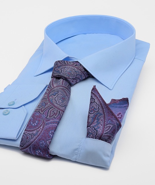 Стилна лилава вратовръзка на пейсли елементи