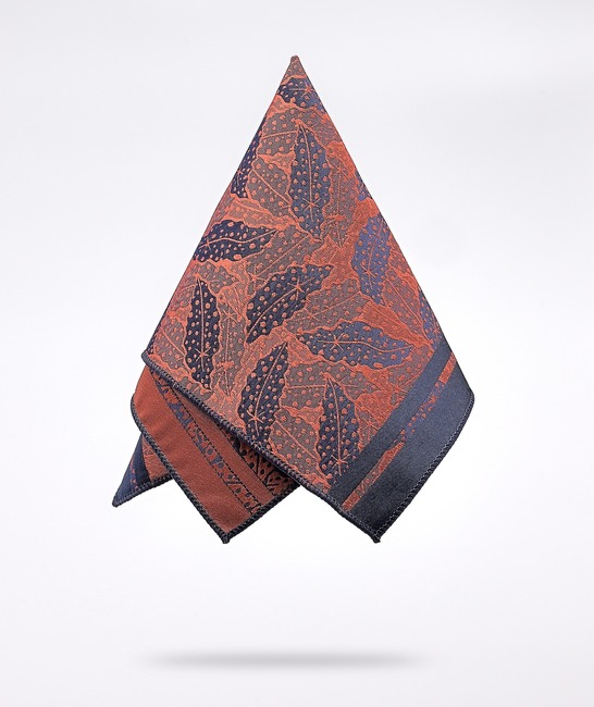 Оранжева premium вратовръзка на листа с кърпичка