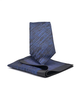 Синя elegance вратовръзка с абстрактни черни линии