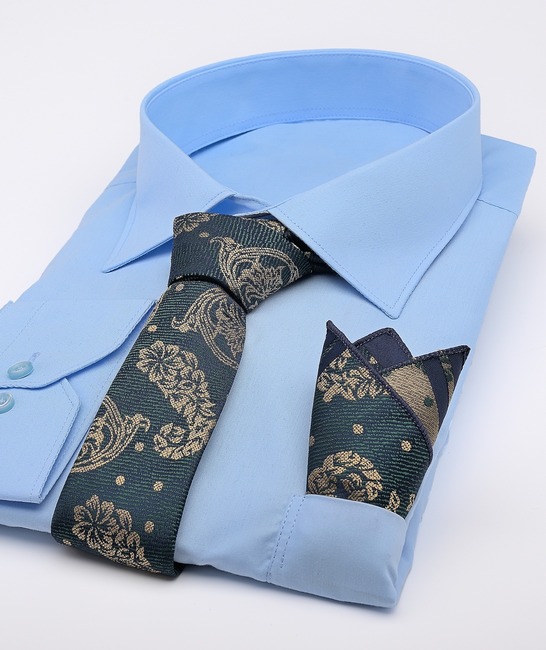 Зелена premium вратовръзка на пейсли елементи