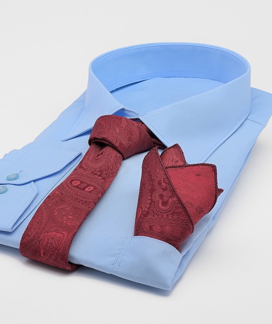 Луксозна вратовръзка на пейсли елементи цвят бордо