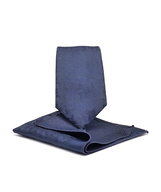 Ексклузивна мъжка синя вратовръзка на квадрати