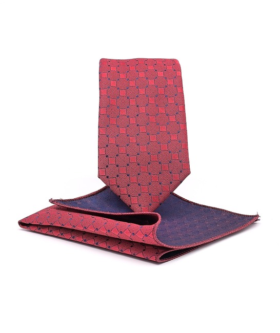 Луксозна вратовръзка на квадрати и точки