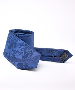 Стилна premium синя вратовръзка на пейсли елементи