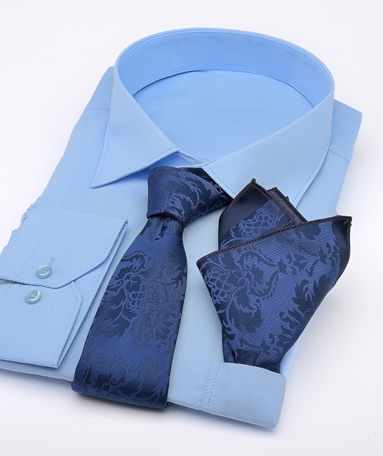 Стилна premium синя вратовръзка на пейсли елементи
