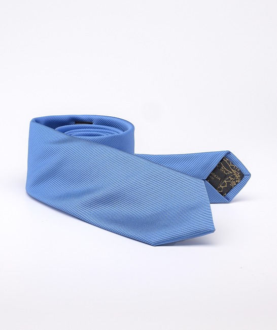 Синя структурна premium вратовръзка с кърпичка