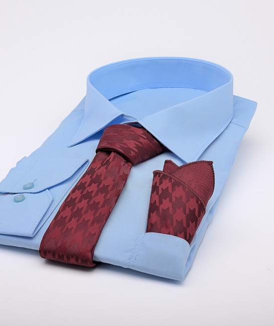 Мъжка houndstooth premium вратовръзка цвят бордо