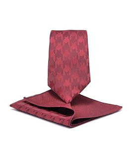 Мъжка houndstooth premium вратовръзка цвят бордо