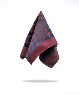 Класическа вратовръзка Houndstooth цвят бордо