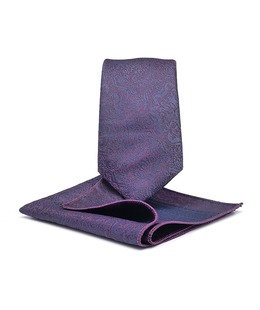 Elegance вратовръзка с цветни орнаменти и кърпичка