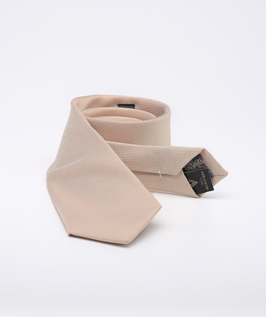 Класическа бежова вратовръзка с кърпичка