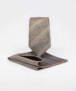 Мъжка златиста вратовръзка на синя мозайка