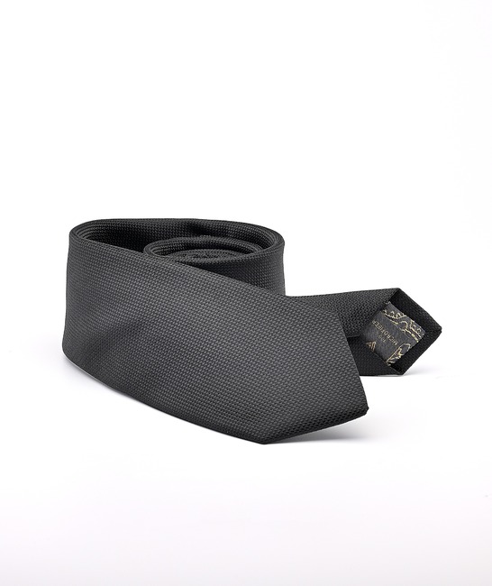 Черна луксозна вратовръзка с кърпичка