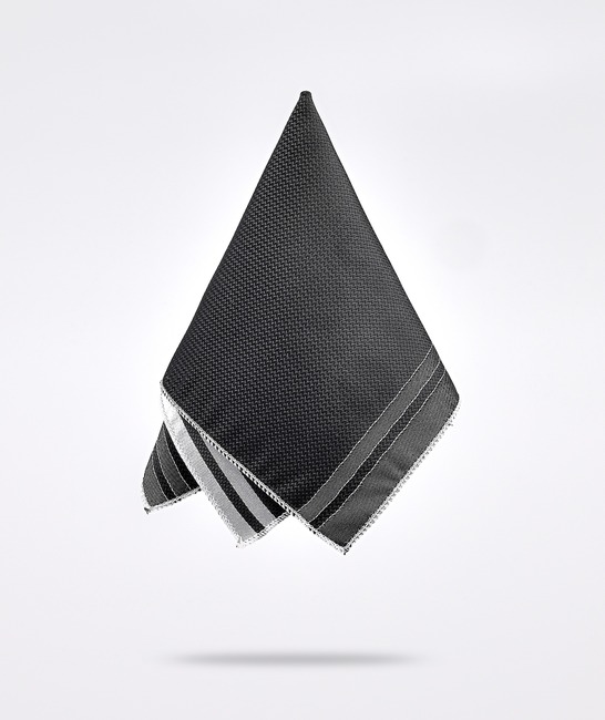 Черна луксозна вратовръзка с кърпичка