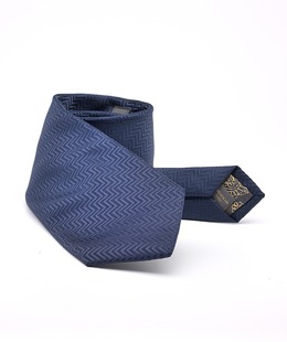 Тъмно синя класическа вратовръзка на зиг заг