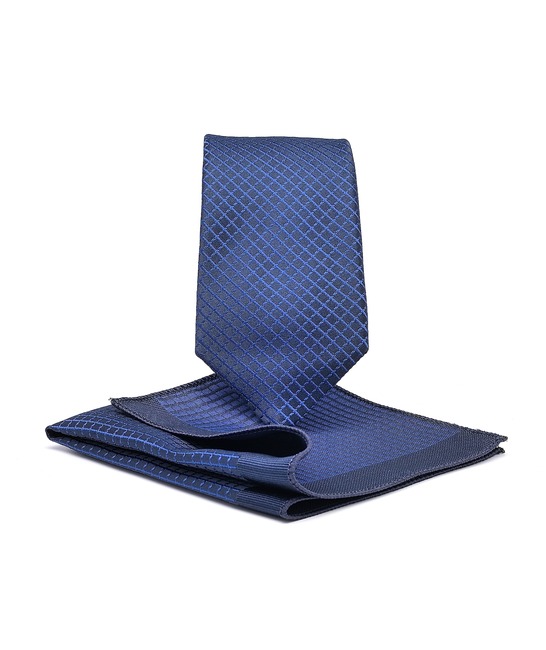 Синя елегантна вратовръзка на ромбоиди