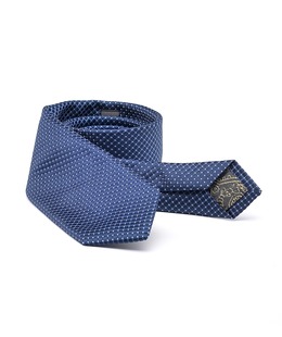 Стилна мъжка тънка вратовръзка на светло сини точки