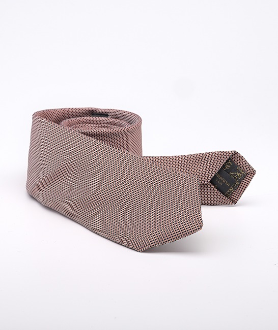 Луксозна класическа вратовръзка на точки цвят керемида