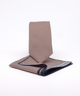 Луксозна класическа вратовръзка на точки цвят керемида