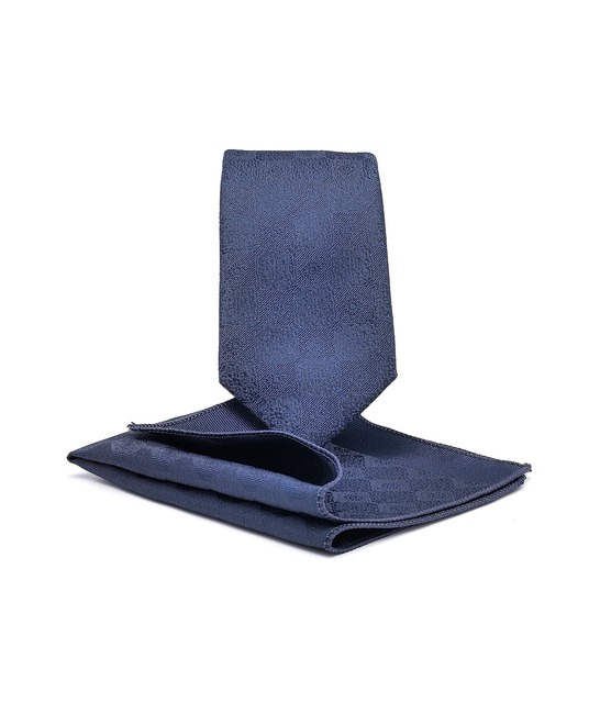 Тъмно синя шахматна класическа вратовръзка
