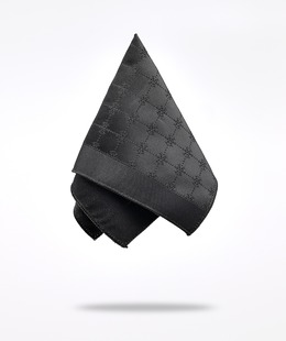 Изискана черна вратовръзка на снежинки с кърпичка