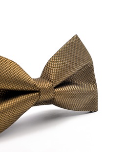 Мъжка структурна папионка от два цвята в златисто кафяво