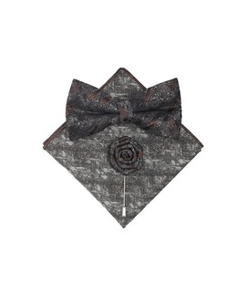 Стилен мъжки комплект от три части папионка кърпичка и игла