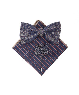 Екстравагантна паионка в комплект от три части в синьо и бежово