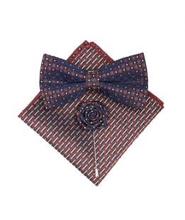 Елегантен мъжки комплект от три части на кафяви кръгове