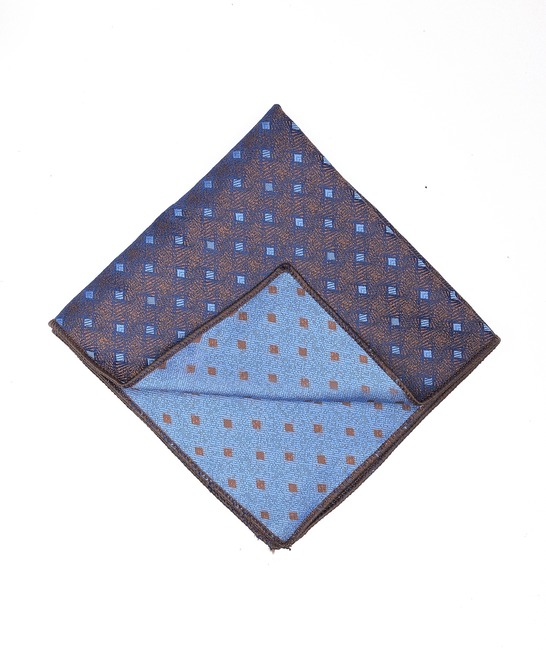 Стилен комплект от три части в синьо на квадрати