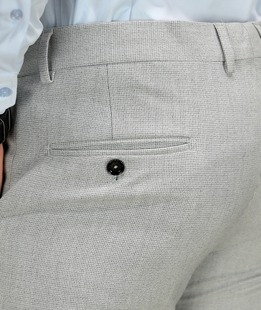 Светло сив структурен елегантен мъжки панталон