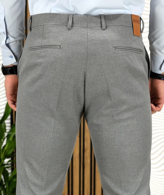 Стилен сив мъжки панталон с италиански джоб