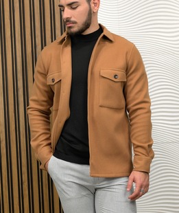 Кафяво мъжко преходно яке с копчета