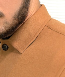 Кафяво мъжко преходно яке с копчета