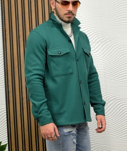 Зелено преходно мъжко яке с копчета
