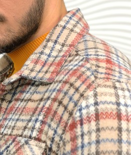 Кафява дебела риза руно на каре мъжка lumberjack