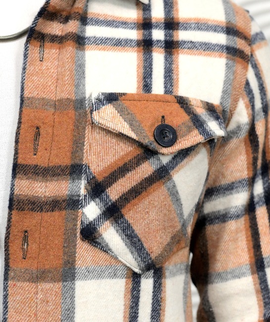 Зимна карирана мъжка риза в кафяво lumberjack