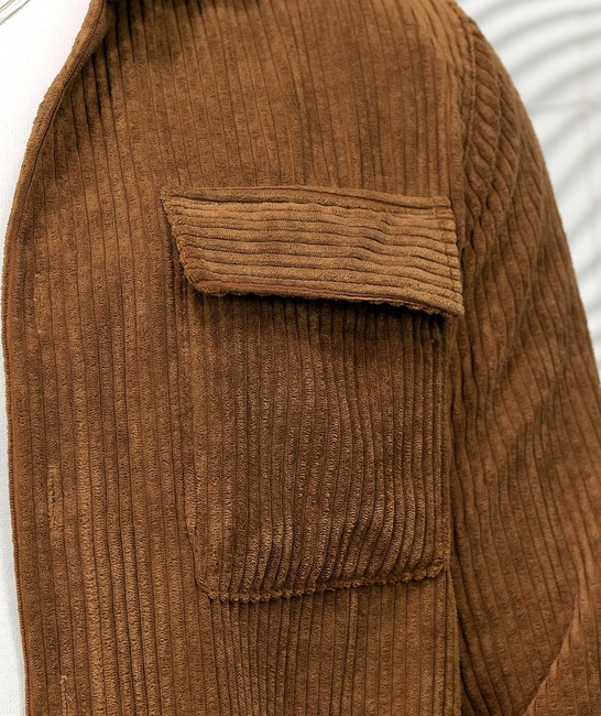Джинсова мъжка риза в кафяво с два джоба