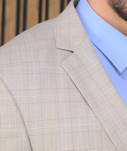 Изискано карирано сако в бежово мъжко