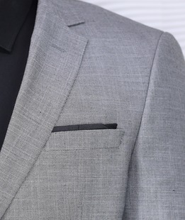 Актуално мъжко меланжирано черно сако Regular Fit